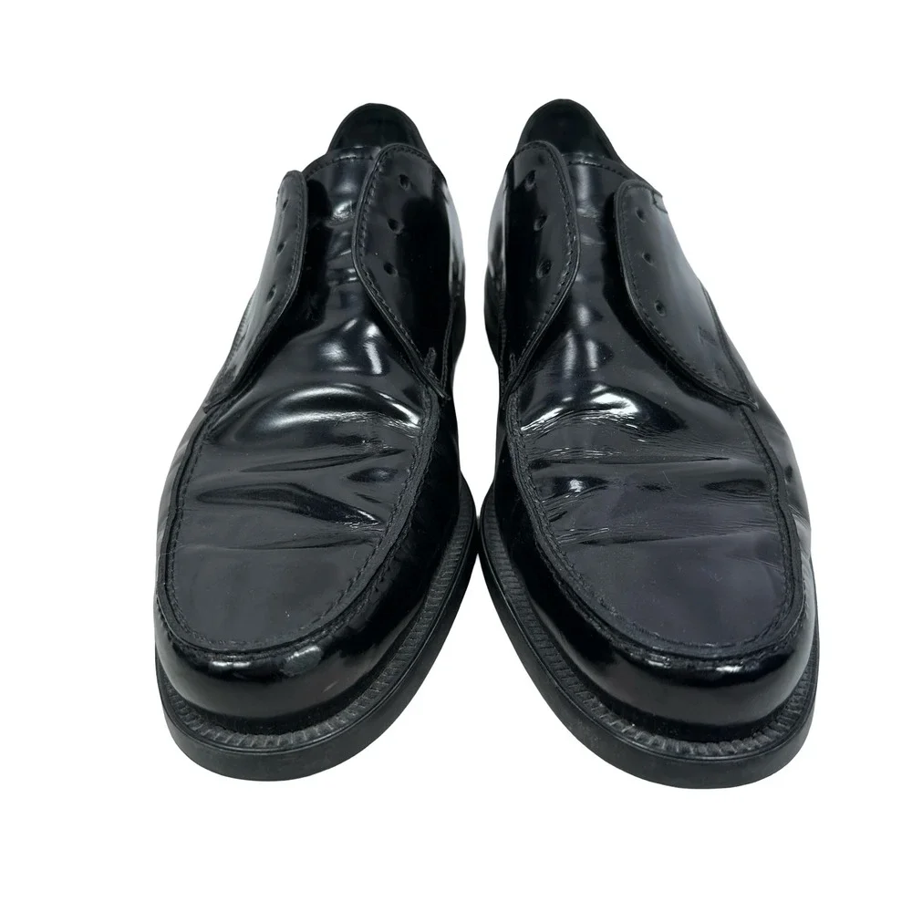 Tods Mens Black‎ Patent Leather Derby Shoes Tuxedo Dress Shoes 10 READ NO LACES
